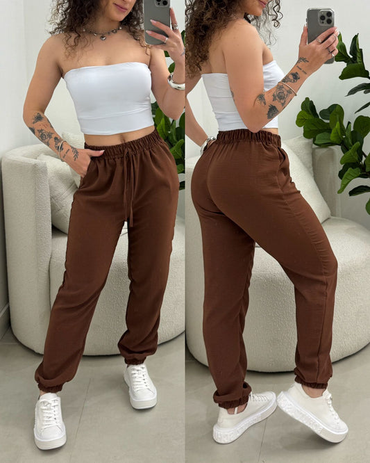 BLACK Calça Jogger Larissa Marrom 116272