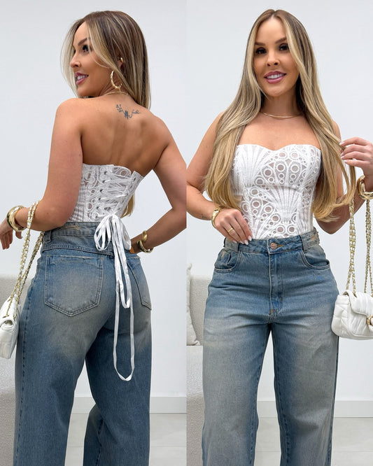 Cropped Corset Vanessa Branco 136096