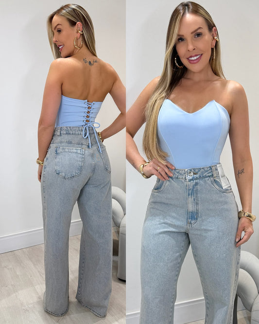 Cropped Corset Lucimara Azul 135873