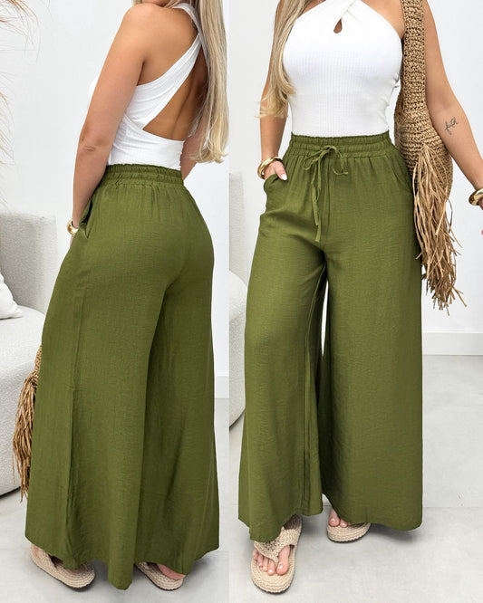 Calça Pantalona Rita Verde 110155