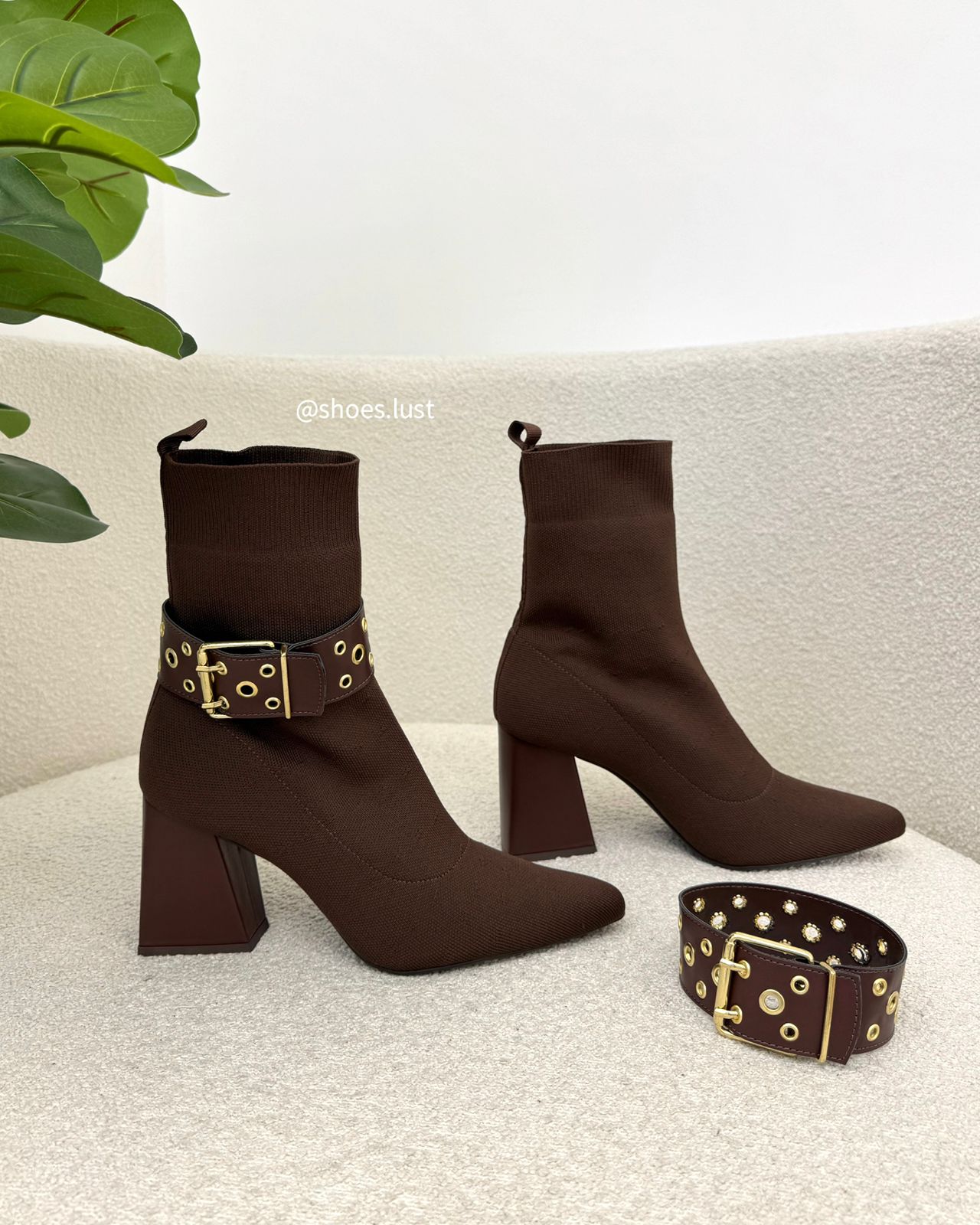 Bota Knit Lust Shoes 2 em 1 Serena Chocolate – 129230