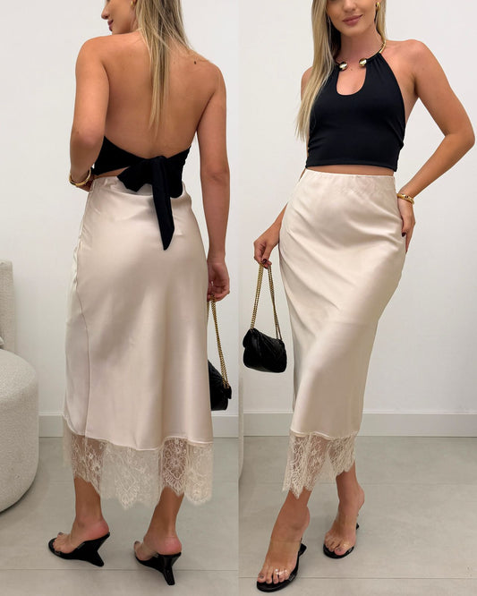 Saia Cetim Maristela Creme 129472