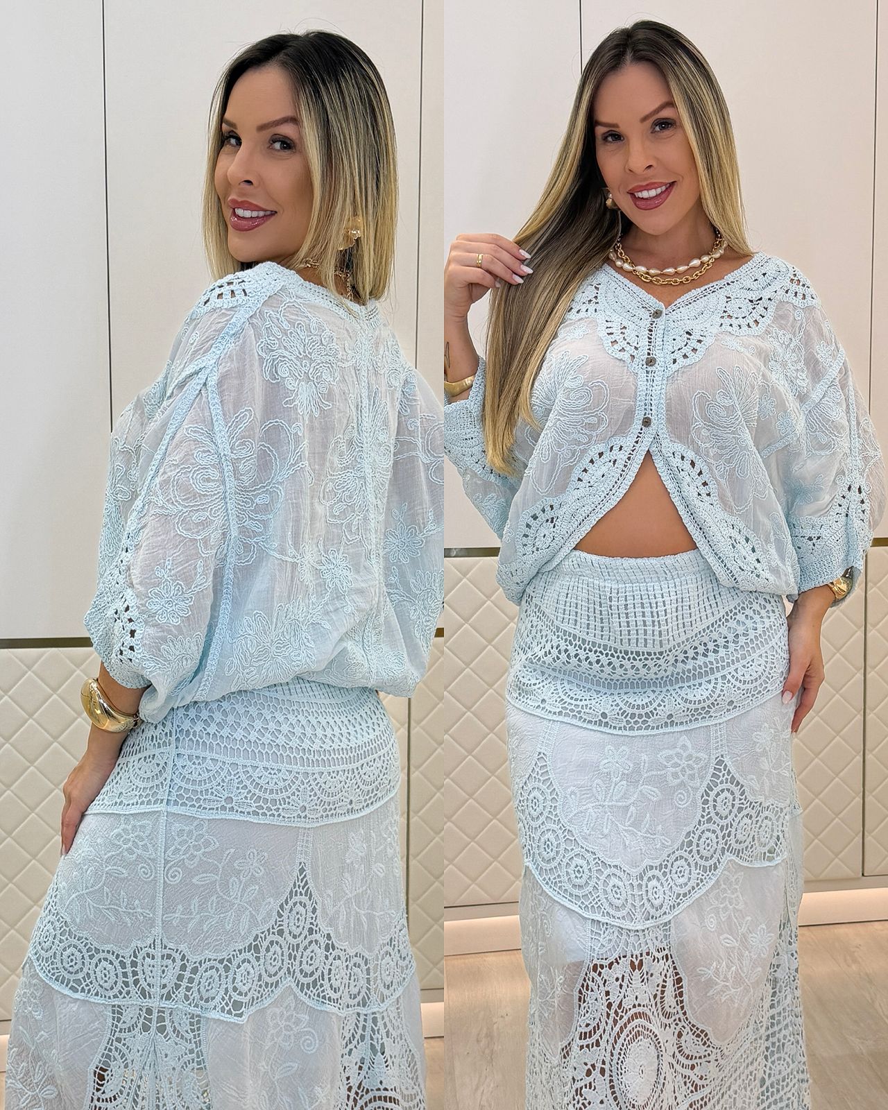 Blusa Kimono Tacia Azul 119888