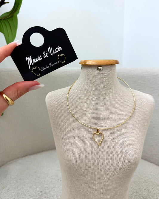 Conjunto Colar e Brinco Mania Essenza Dourado 136081
