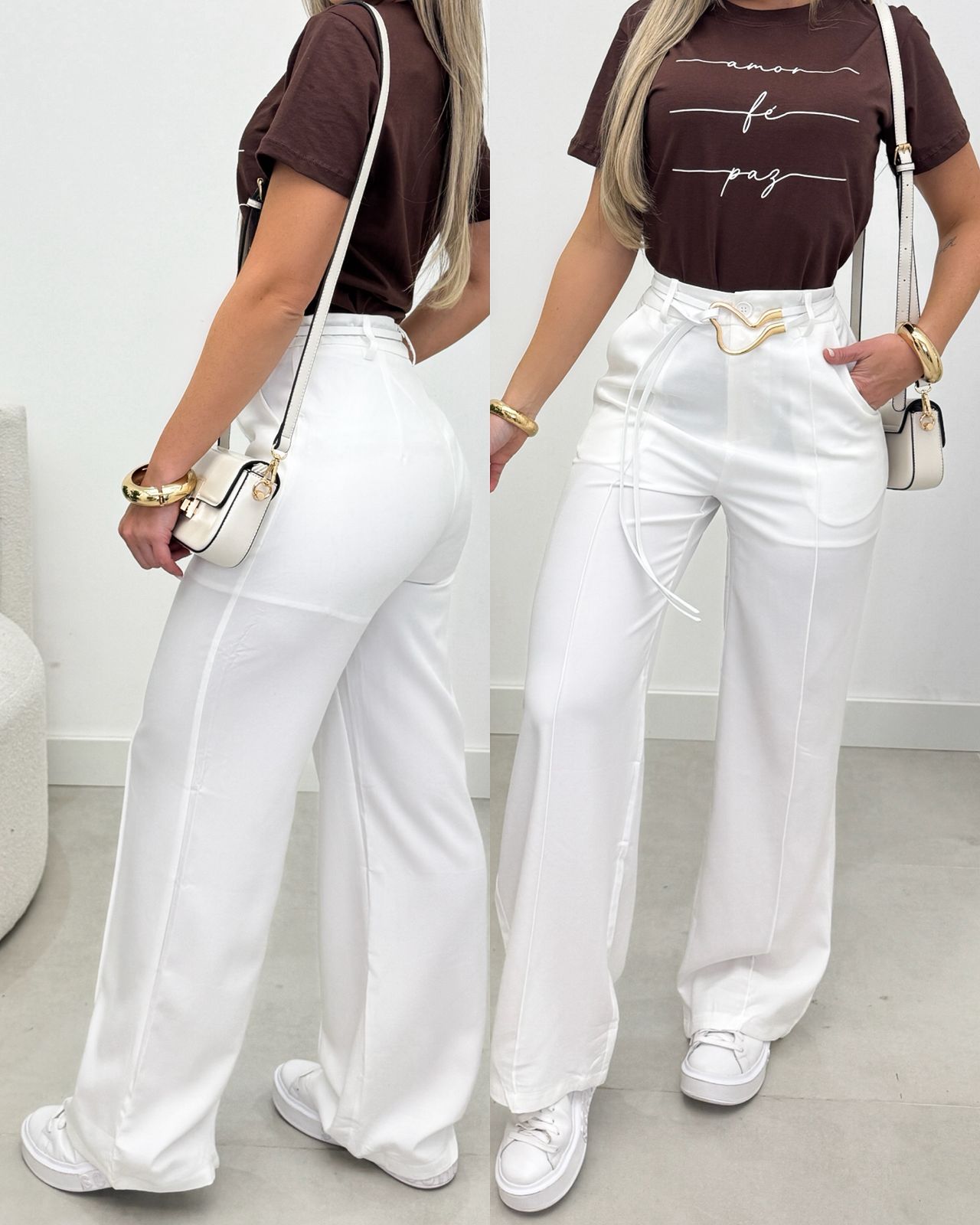 Calça Pantalona Elusian Off 104843