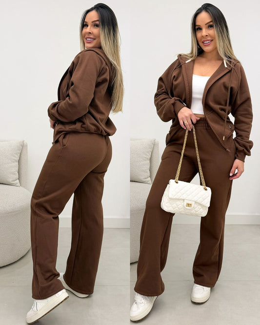 Conjunto Moletom Valentina Marrom 134015