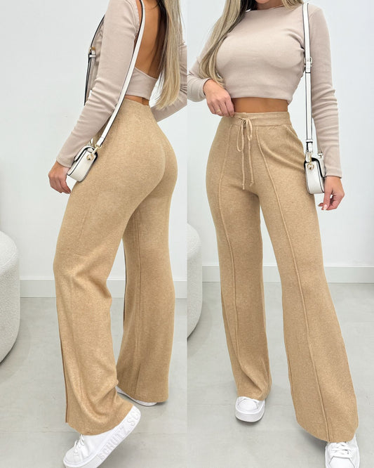 Calça Lã Melina Bege Escuro 102794