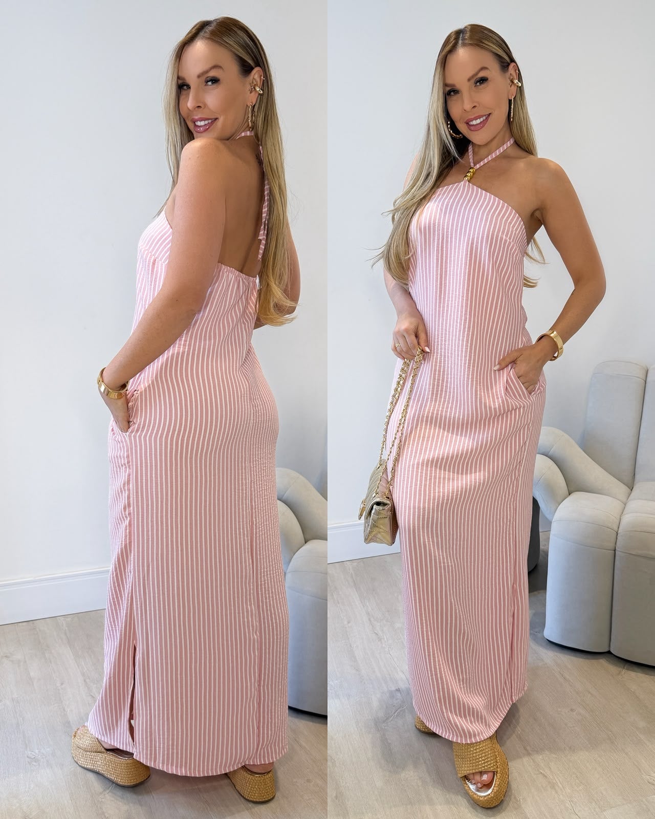 Vestido Lupita Listras Rosa 136556