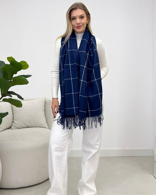 Lenço Mania Essenza Alana Azul Marinho 133995