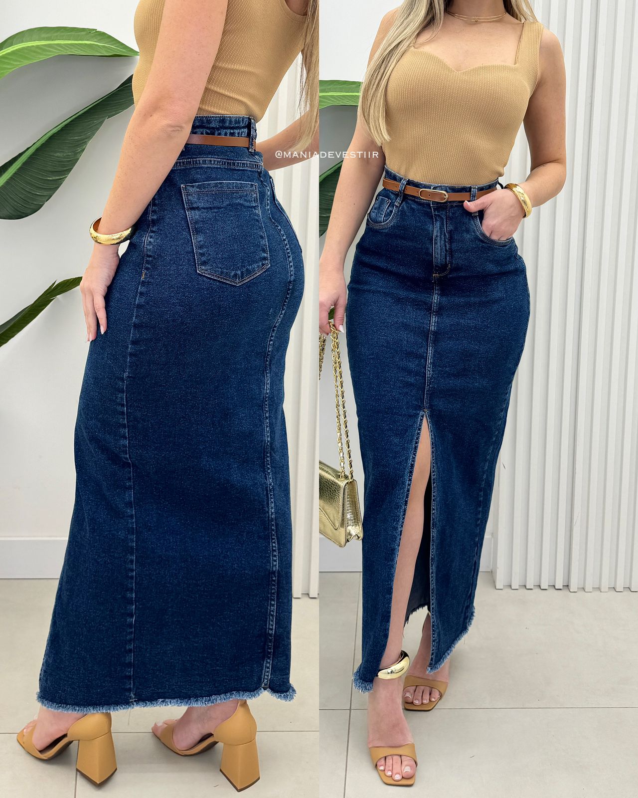 Saia Jeans Midi Consciência Verônica 72053