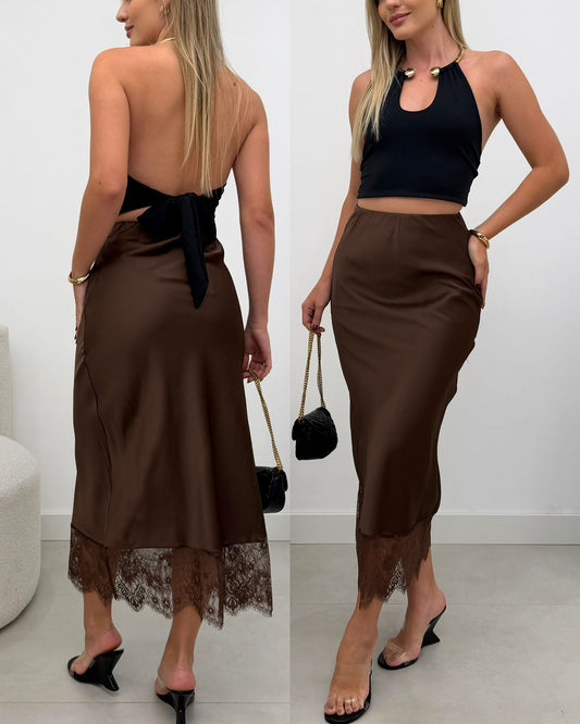 Saia Cetim Maristela Chocolate 129471