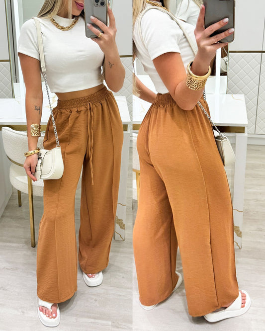 FULL CWB- Calça Pantalona Suzara Marrom 72888