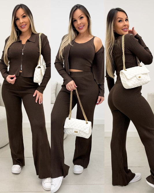 Conjunto Três Peças Heloisa Chocolate 133755