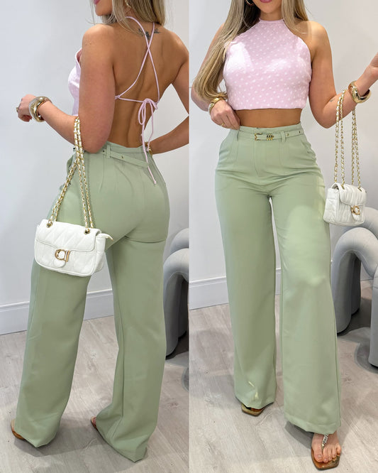 Calça Pantalona Iza Verde 135847