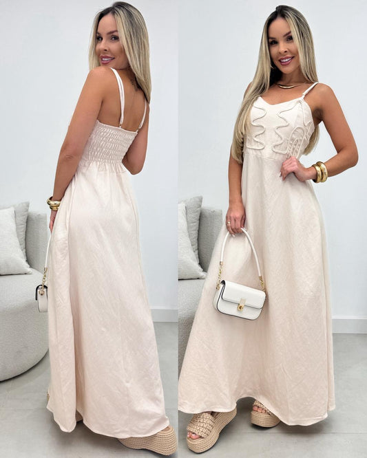 Vestido Magali Bege Claro 108385