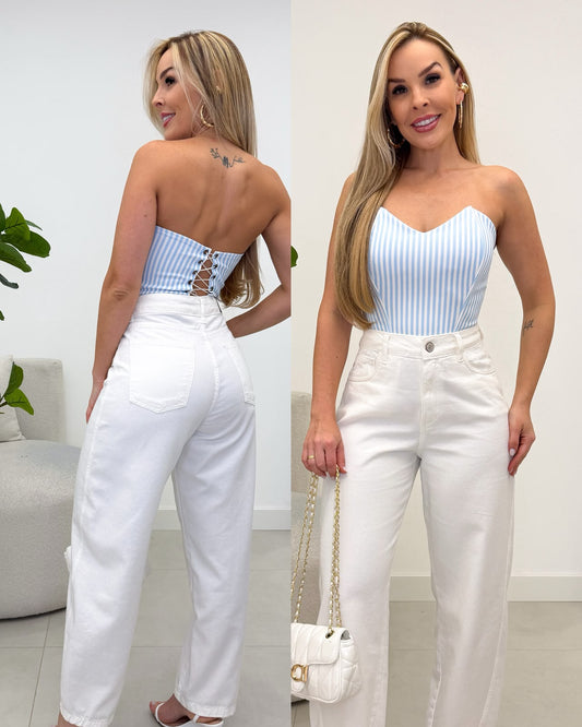 Cropped Corset Lívia Azul 137473