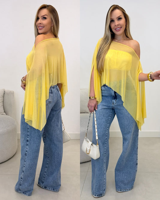 Blusa Capa Tule Manu Amarelo 136780