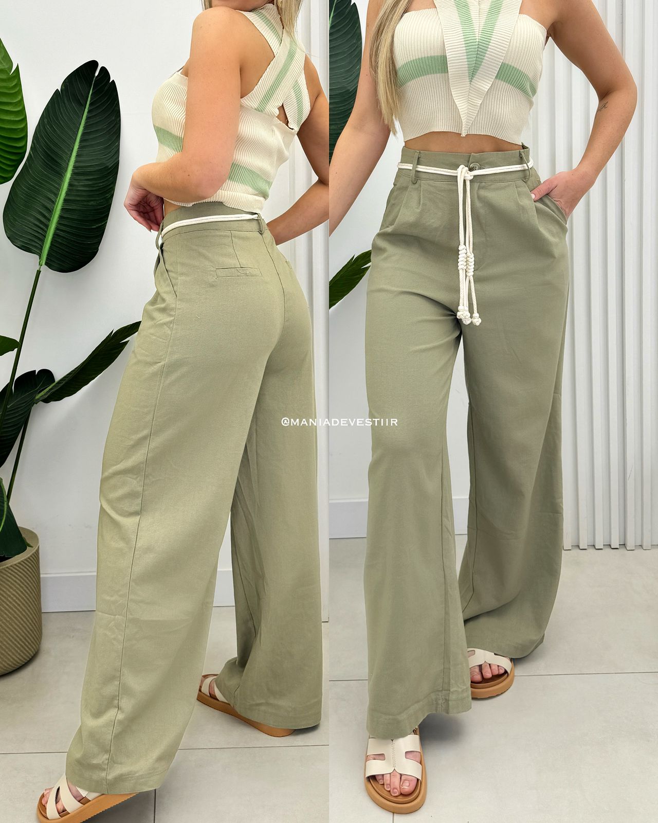 Calça Pantalona Hilary Verde 68429