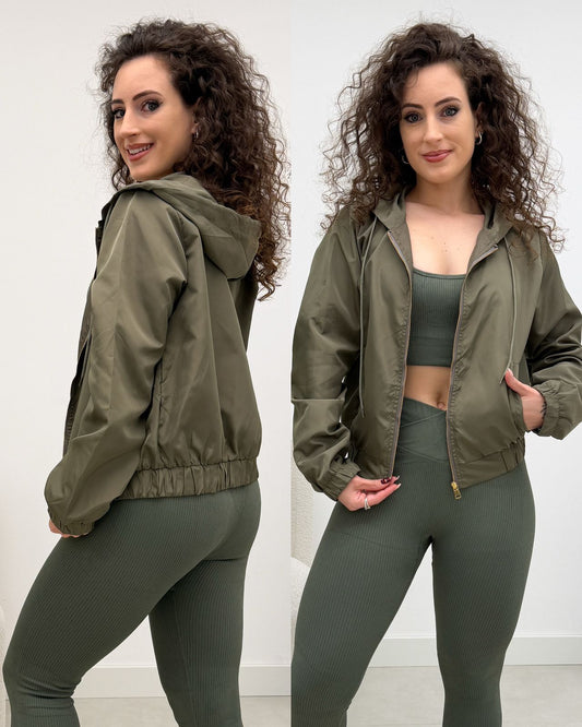 Jaqueta Corta Vento Maria Verde Militar 124290