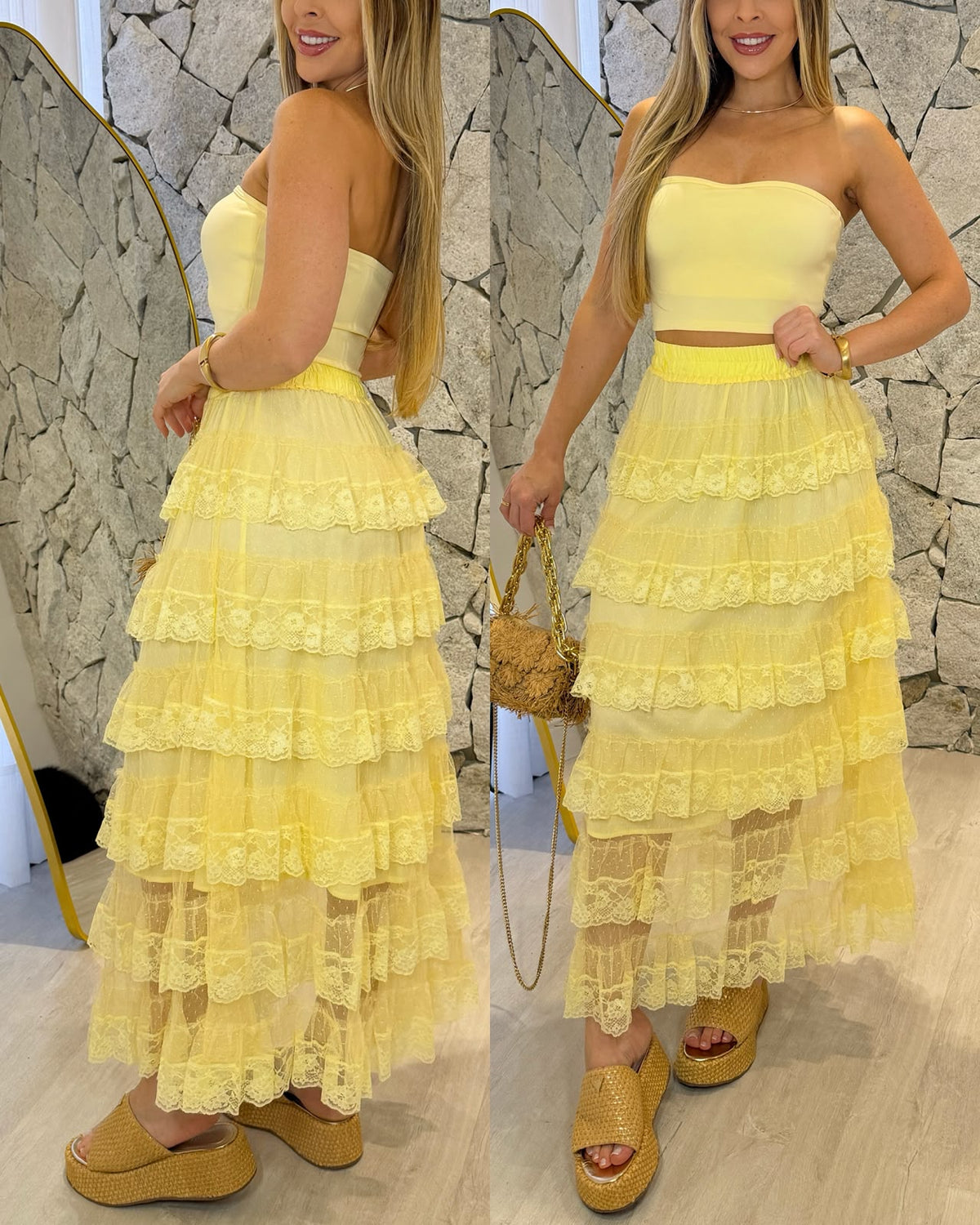 Saia Tule Matilda Amarela 136885