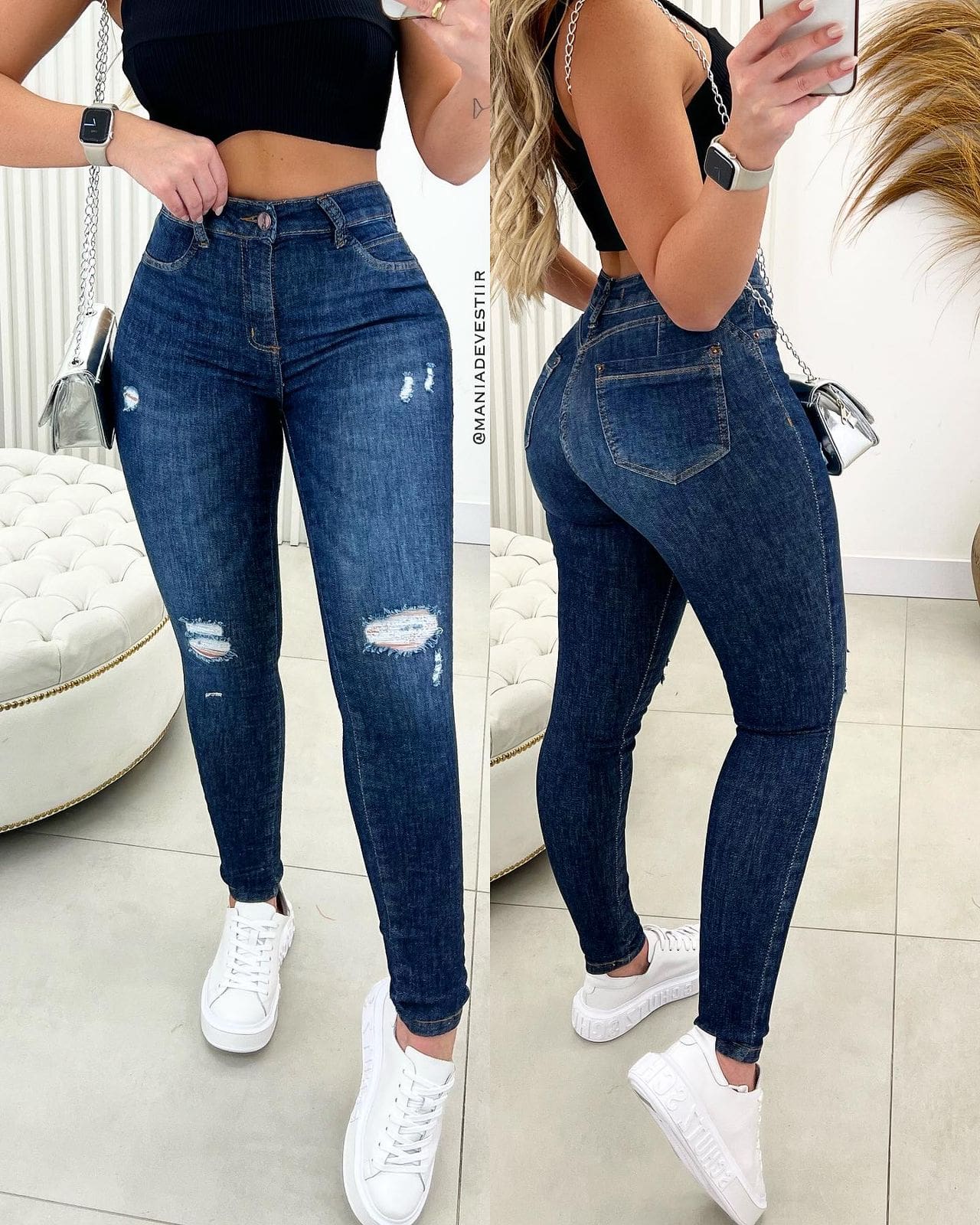 Calça Jeans Skinny Tenia Escura 29701